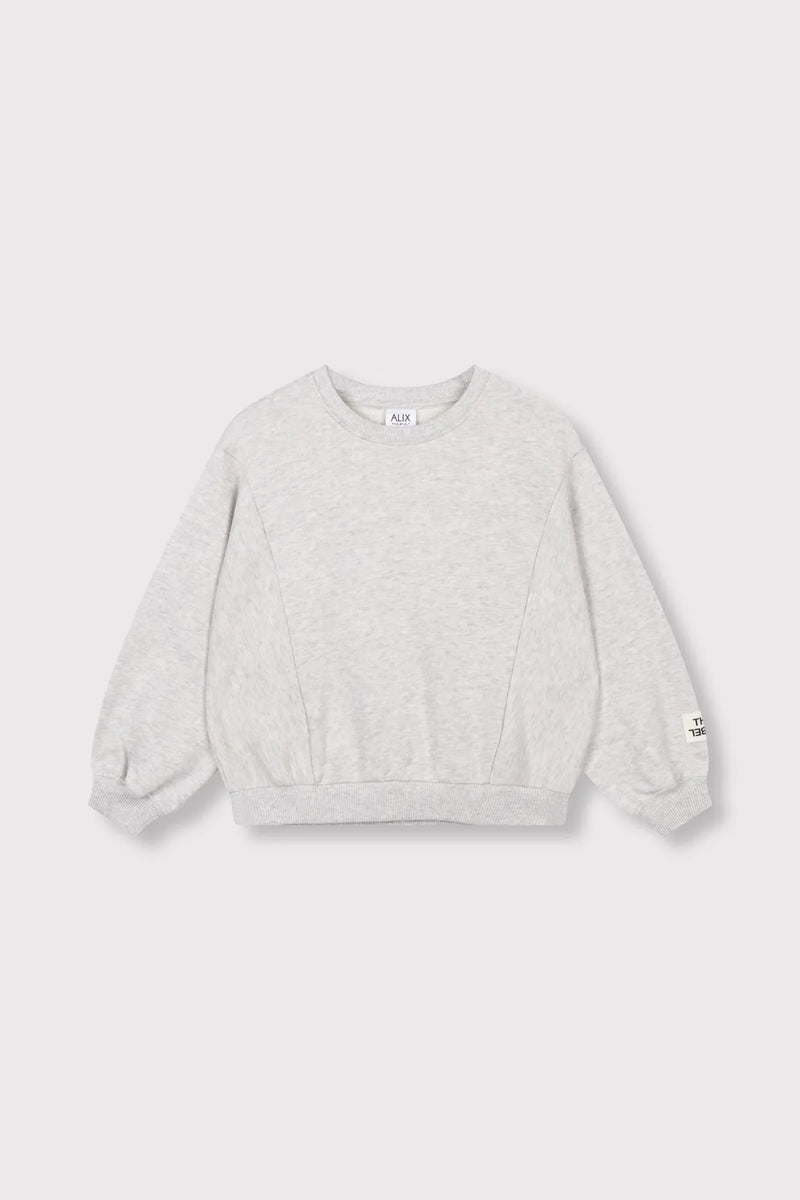 Meisjes Kids knitted batwing sweater van ALIX Mini in de kleur Light Grey Melange in maat 158-164.