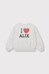 Meisjes Kids knitted batwing sweater van ALIX Mini in de kleur Light Grey Melange in maat 158-164.