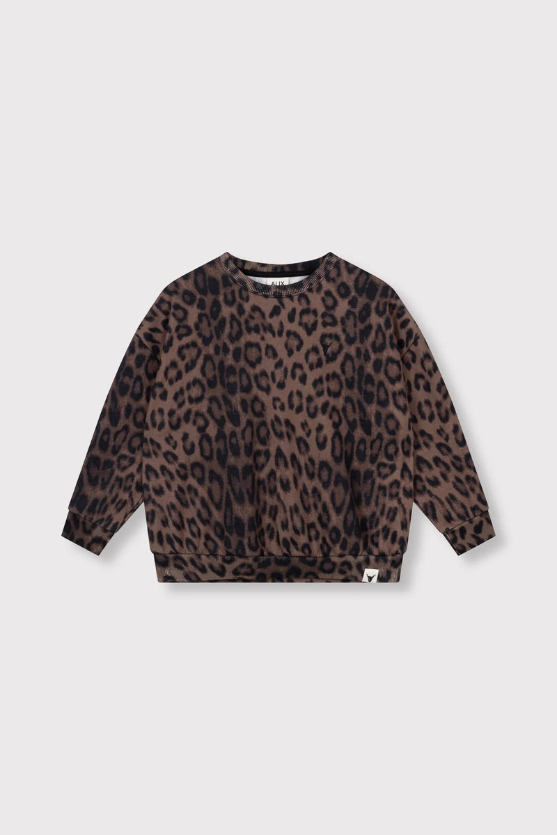 Meisjes Kids knitted leopard sweater van ALIX Mini in de kleur Animal in maat 158-164.