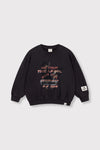 Meisjes Kids knitted eagle sweater van ALIX Mini in de kleur Chargoal Grey in maat 158-164.