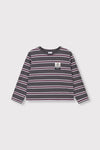 Meisjes Kids knitted stripe longsleeve van ALIX Mini in de kleur Antracite in maat 158-164.