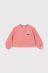 Meisjes Kids knitted cropped sweater van ALIX Mini in de kleur Bright Coral in maat 158-164.