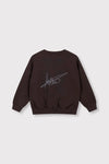 Meisjes Kids knitted world tour sweater van ALIX Mini in de kleur Warm Brown in maat 158-164.