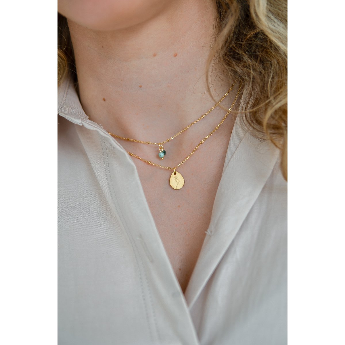 Gouden Geboortebloem Ketting (per maand te bestellen)