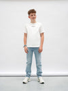 Jongens Wide Straight Fit Blue jeans van Indian Blue Jeans in de kleur Light Denim Blue in maat 176.