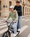 Jongens Wide Straight Fit Blue jeans van Indian Blue Jeans in de kleur Light Denim Blue in maat 176.