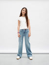 Meisjes Wide Fit  van Indian Blue Jeans in de kleur Light Denim  in maat 176.
