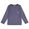 Jongens Longsleeve met backprint - Rock the Earth van Sturdy in de kleur Blauw in maat 128.