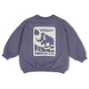 Jongens Sweater met backprint oversized - Rock the Earth van Sturdy in de kleur Blauw in maat 128.