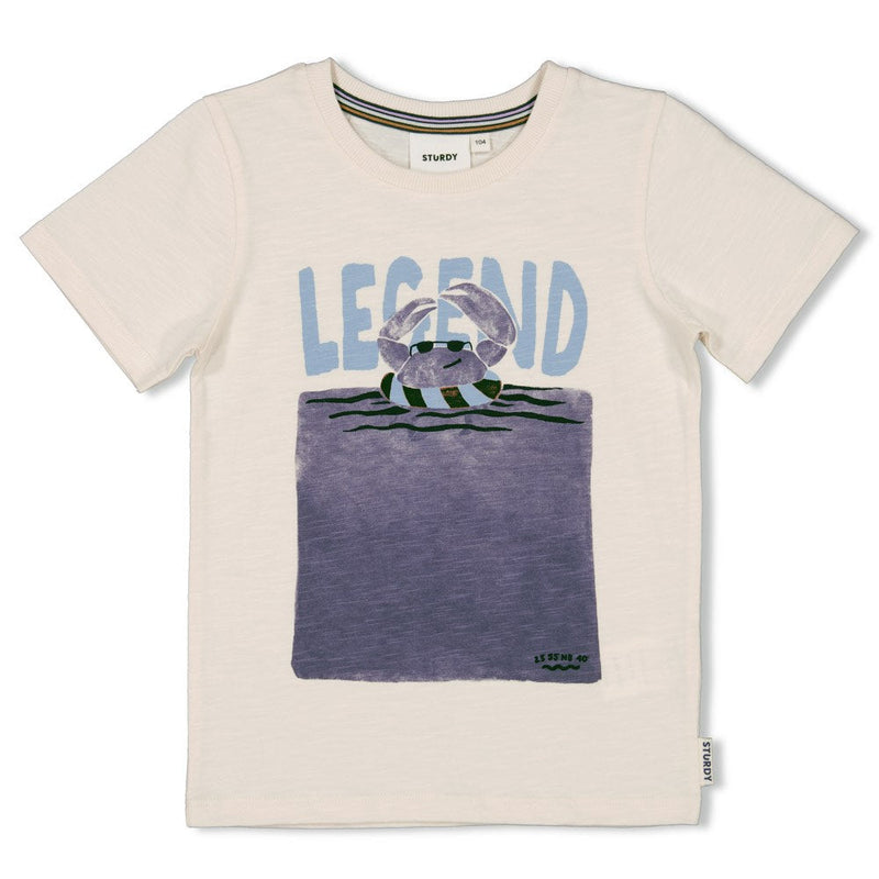 Jongens T-shirt - The Getaway van Sturdy in de kleur Offwhite in maat 128.