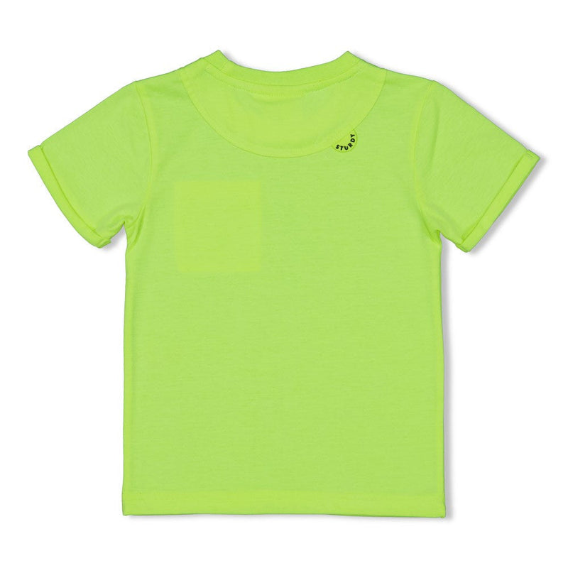 Jongens T-shirt - Gone Surfing van Sturdy in de kleur Lime in maat 128.