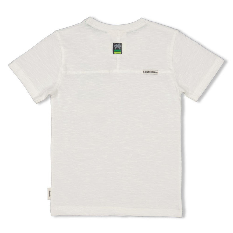 Jongens T-shirt - Gone Surfing van Sturdy in de kleur Offwhite in maat 128.