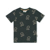 Jongens T-shirt AOP - Checkmate van Sturdy in de kleur Antraciet in maat 128.