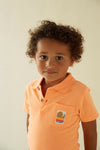 Jongens Polo - Checkmate van Sturdy in de kleur Neon Oranje in maat 128.