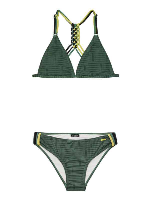 Meisjes PRTFimke 25 JR triangle bikini van Protest in de kleur Veggie Green in maat 176.
