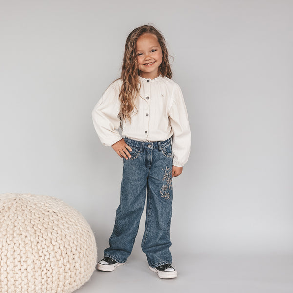 Your Wishes Enthic Flower | Wide Leg Jeans