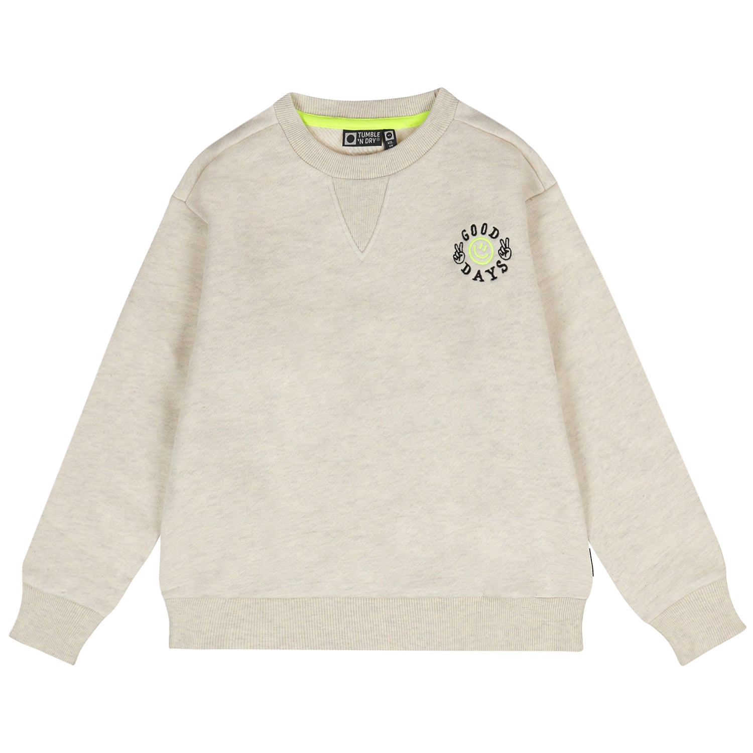 Jongens TND Sweatshirt Deck van Tumble 'n Dry in de kleur off white melange in maat 128.