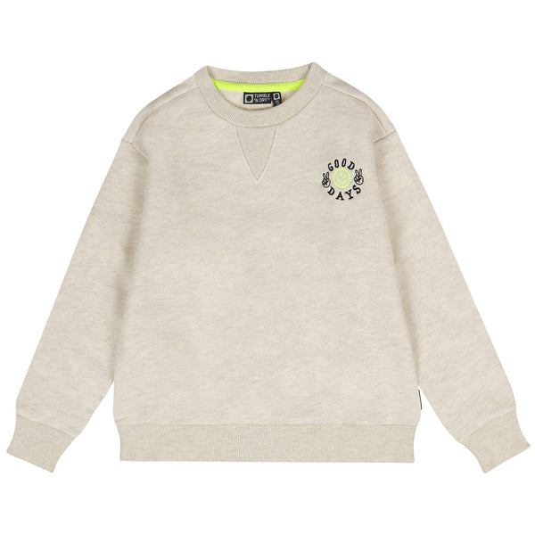 Jongens TND Sweatshirt Deck van Tumble 'n Dry in de kleur off white melange in maat 128.