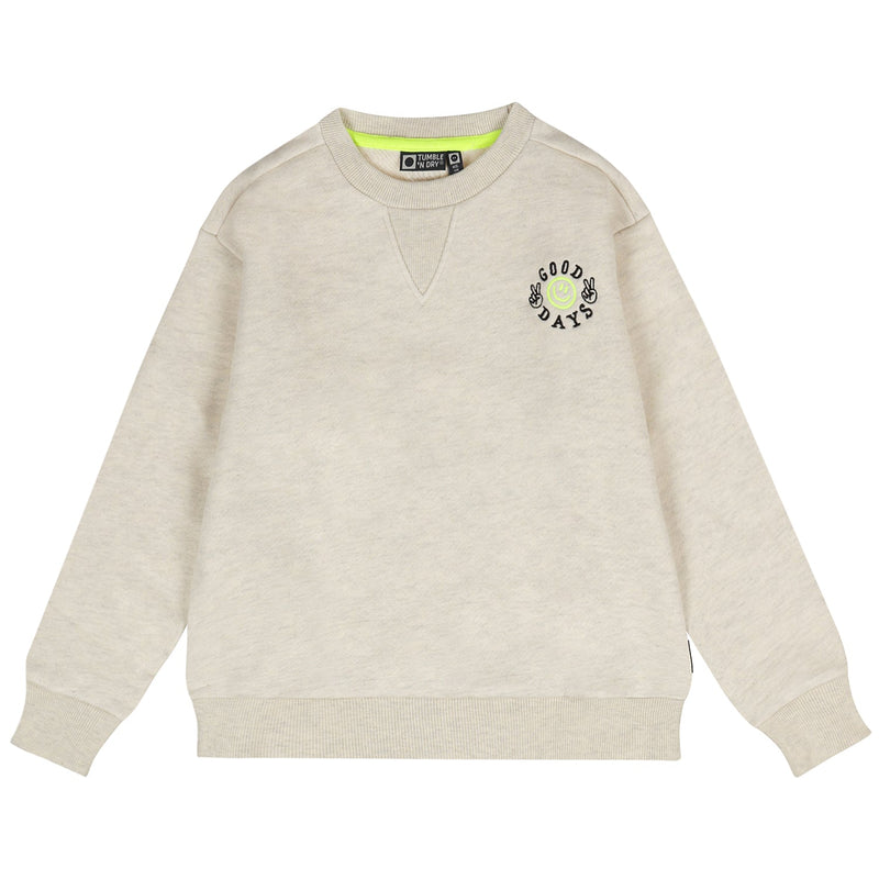 Jongens TND Sweatshirt Deck van Tumble 'n Dry in de kleur off white melange in maat 128.