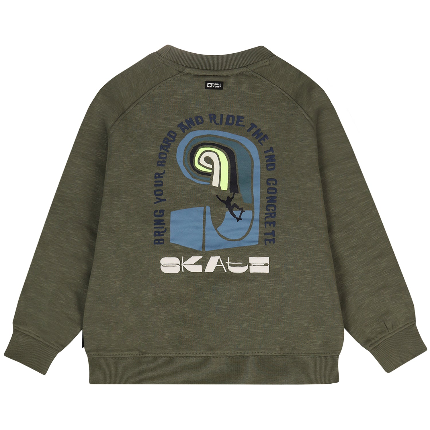 Jongens TND Sweatshirt Halfpipe van Tumble 'n Dry in de kleur central green in maat 128.