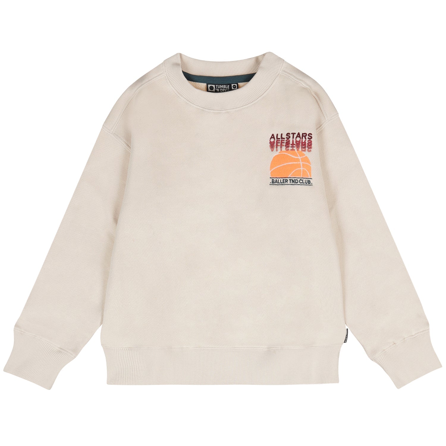 Jongens TND Sweatshirt Allstars van Tumble 'n Dry in de kleur sandshell in maat 128.