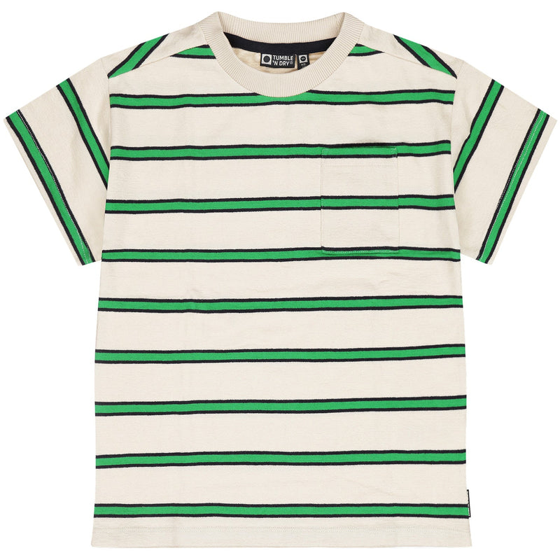 Jongens Striped T-shirt La Côte van Tumble 'n Dry in de kleur bright green in maat   128.