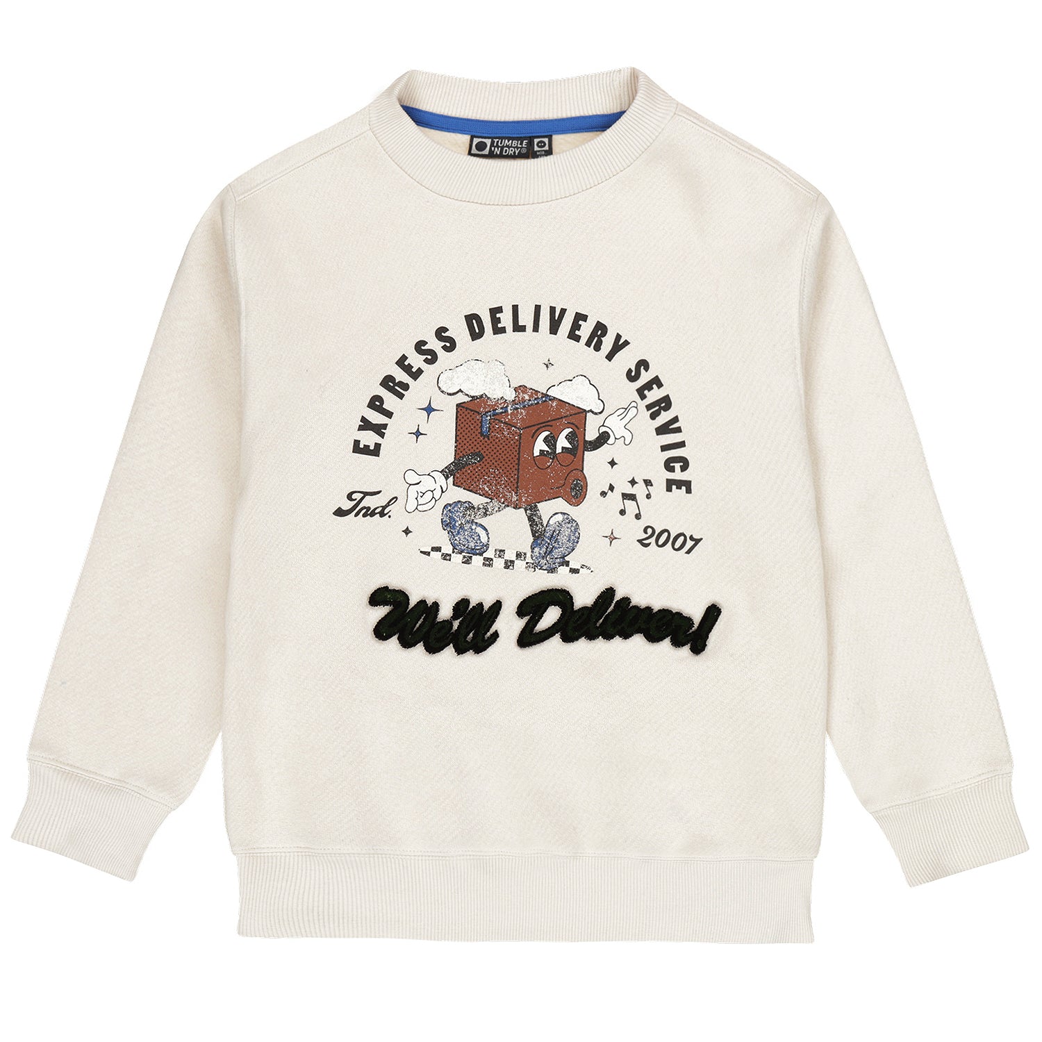 Jongens Sweatshirt Yorkville van Tumble 'n Dry in de kleur sandshell in maat 128.