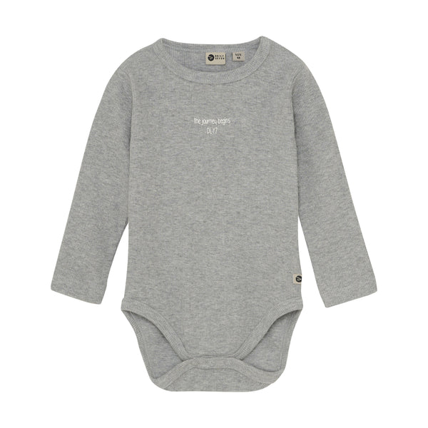 Jongens Body Longsleeve  van Daily7 Newborn in de kleur Medium Grey Melange in maat 68.