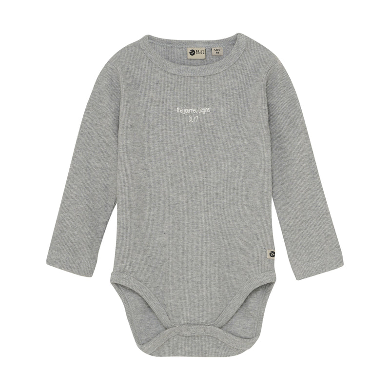 Jongens Body Longsleeve  van Daily7 Newborn in de kleur Medium Grey Melange in maat 68.