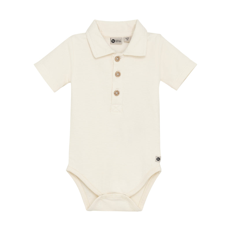 Jongens Body Collar van Daily7 Newborn in de kleur Off White in maat 68.