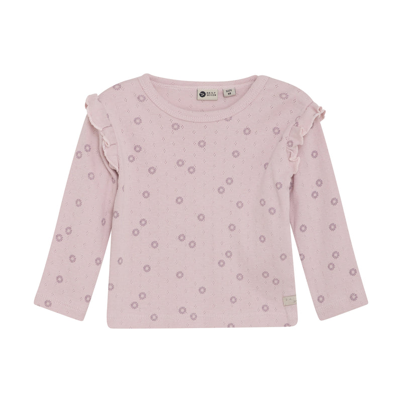 Meisjes T-shirt Longsleeve Flower  van Daily7 Newborn in de kleur Burnished Lilac in maat 68.