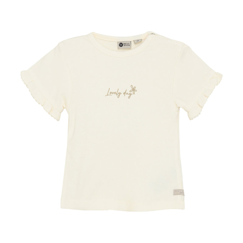 Meisjes T-shirt Print van Daily7 Newborn in de kleur Off White in maat 68.