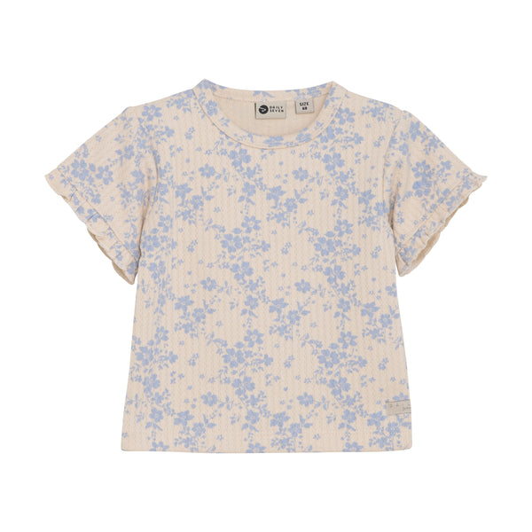 Meisjes T-shirt Small Flower van Daily7 Newborn in de kleur Sandshell in maat 68.