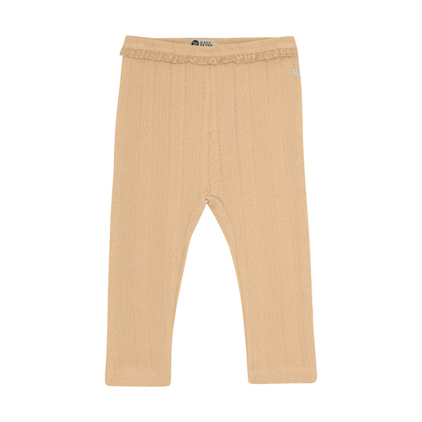 Meisjes Leggings Pointelle  van Daily7 Newborn in de kleur Latte Sand in maat 68.