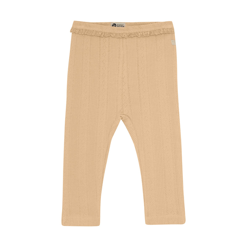 Meisjes Leggings Pointelle  van Daily7 Newborn in de kleur Latte Sand in maat 68.