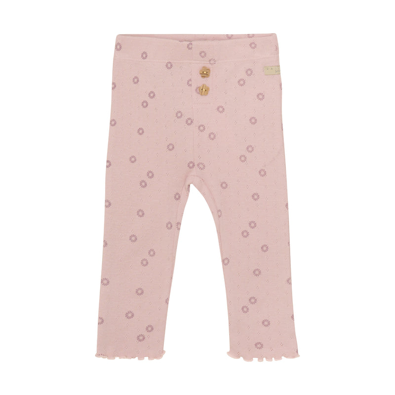 Meisjes Leggings Flower Pointelle van Daily7 Newborn in de kleur Burnished Lilac in maat 68.