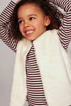 Meisjes Fake fur gilet - Daily Princess van Jubel in de kleur Offwhite in maat 128.