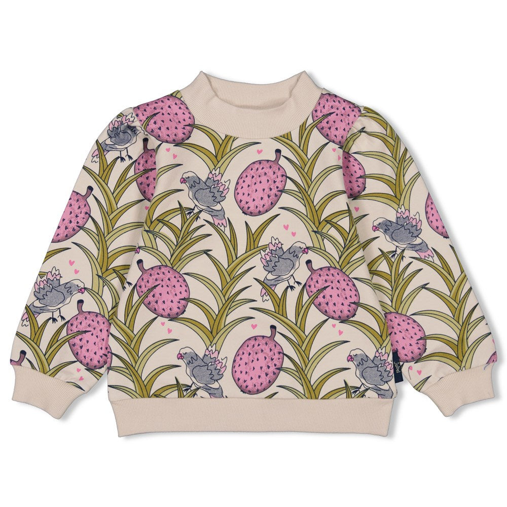 Meisjes Sweater AOP - Dream About Summer van Jubel in de kleur Zand in maat 128.