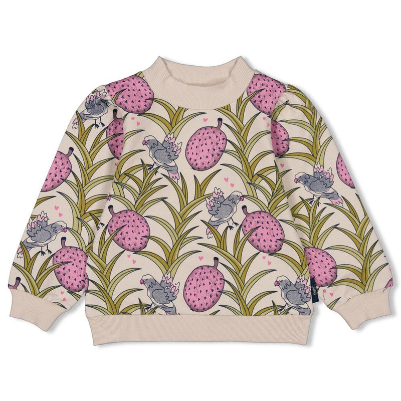 Meisjes Sweater AOP - Dream About Summer van Jubel in de kleur Zand in maat 128.
