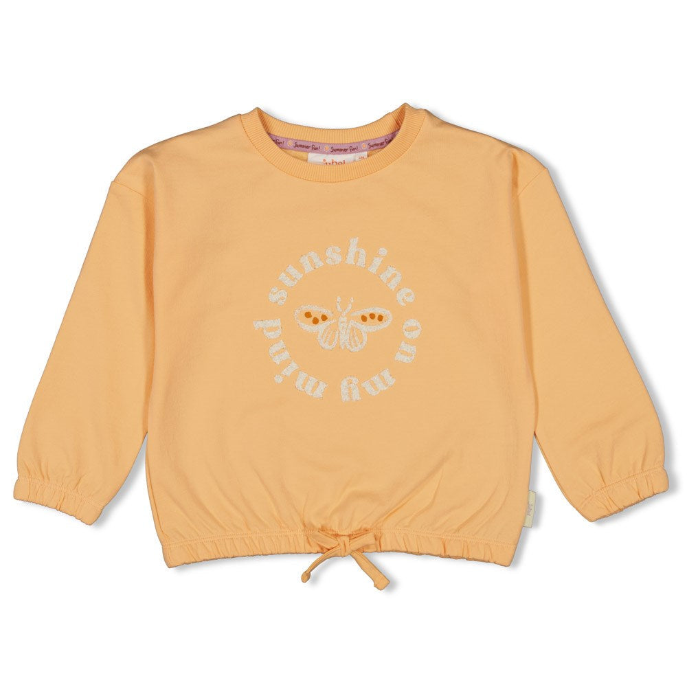 Meisjes Sweater - Sunny Side Up van Jubel in de kleur Abrikoos in maat 128.