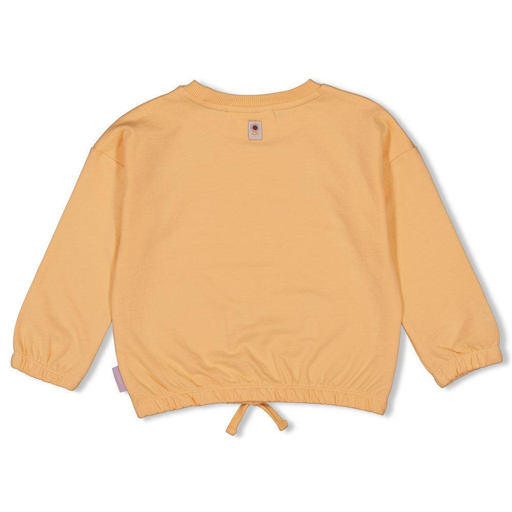 Meisjes Sweater - Sunny Side Up van Jubel in de kleur Abrikoos in maat 128.