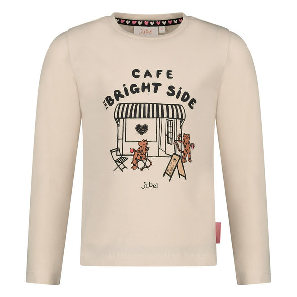 Meisjes Longsleeve - City Chic van Jubel in de kleur Offwhite in maat 128.