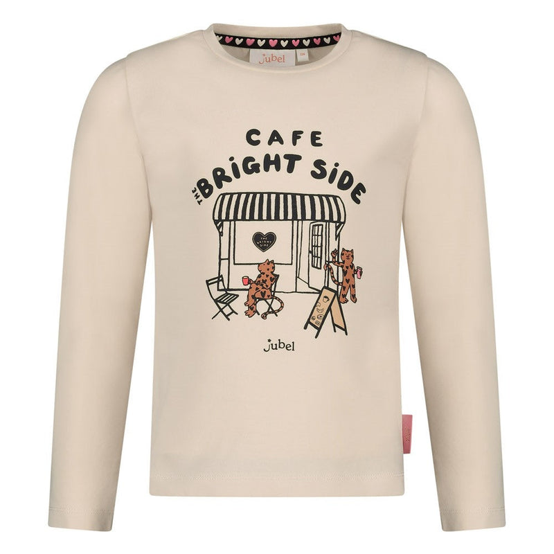 Meisjes Longsleeve - City Chic van Jubel in de kleur Offwhite in maat 128.