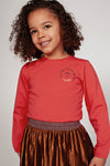 Meisjes Longsleeve - City Chic van Jubel in de kleur Rood in maat 128.