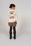 Meisjes Sweater met backprint relaxed fit - City Chic van Jubel in de kleur Offwhite melange in maat 128.