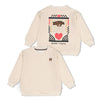 Meisjes Sweater met backprint relaxed fit - City Chic van Jubel in de kleur Offwhite melange in maat 128.
