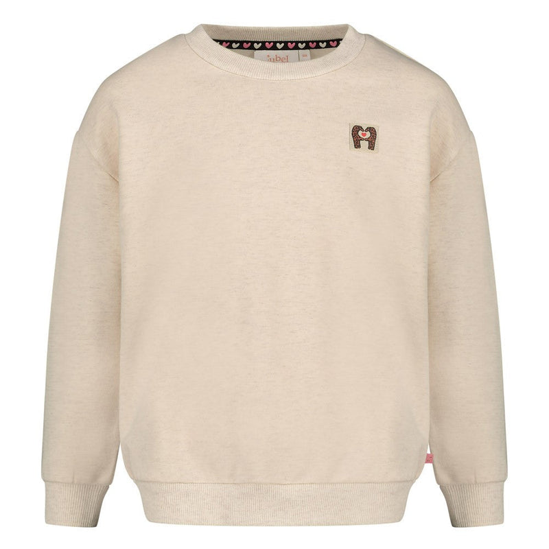 Meisjes Sweater met backprint relaxed fit - City Chic van Jubel in de kleur Offwhite melange in maat 128.