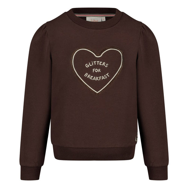 Meisjes Sweater - City Chic van Jubel in de kleur Bruin in maat 128.