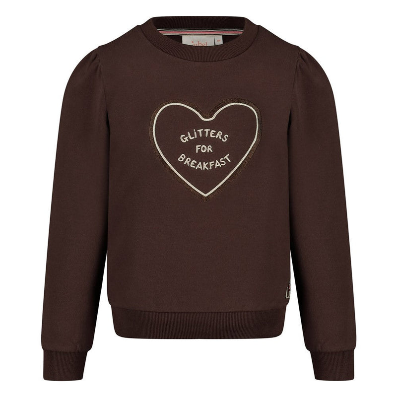 Meisjes Sweater - City Chic van Jubel in de kleur Bruin in maat 128.