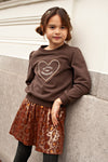 Meisjes Sweater - City Chic van Jubel in de kleur Bruin in maat 128.